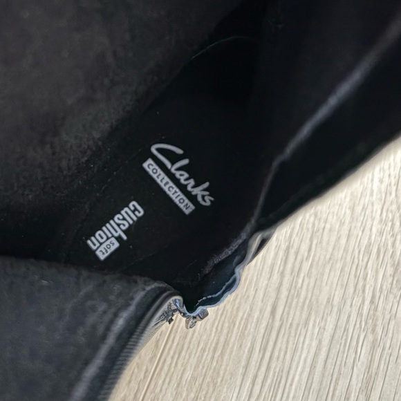 Clarks Black Leather Knee-High Boots - Picture 9 of 9